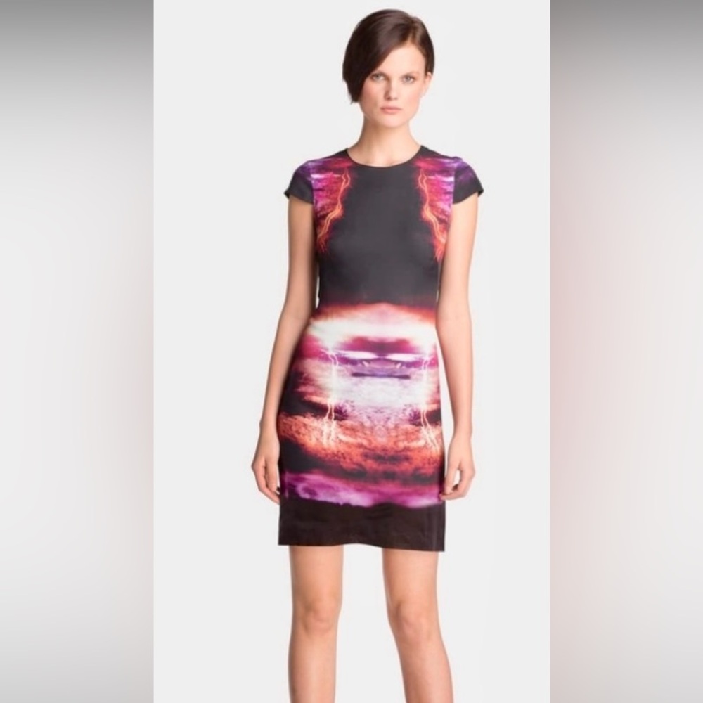 McQ Alexander McQueen Lightning 100% Silk Dress 4 / 40